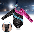 Miniatyrbild 5 av 5: Flickor Sport Gymnastik Leotard Kläder Bekväma Elastiska Långärmad Danskläder (5-6 år)