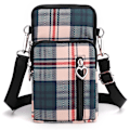 Miniatyrbild 1 av 5: Liten rutig crossbody-plånbokstelefonväska för kvinnor, minicrossbodyväska, mobiltelefonväska, axelväska, miniplånbok med axelrem