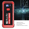 Miniatyrbild 5 av 8: Bilbatteri Starthjälp 2500A 25800mAh USB Snabbladdning LCD-display Bärbar Starthjälp för 12V Fordon Camping
