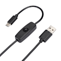 Miniatyrbillede 2 af 5: 3 stk. 5V3A TypeC-grænseflade Strømadapter Strømkabel med Afbryder til Raspberry Pi 4B