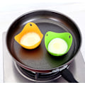 Miniatyrbild 5 av 7: Platsbesparande Äggkokare, Non-stick Äggkokare i Silikon med Ringstativ, BPA-fria, 4-pack, Perfekt för Små Kök