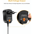 Miniatyrbild 3 av 5: Universell AC-adapter för hushållselektronik, Multispänningsströmförsörjning med justerbar spänning för CCTV-kamera, Babyvakt
