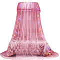 Miniatyrbilde 1 av 5: Rund baldakin prinsesse stil myggnett seng gardin netting (rosa)