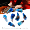 Miniatyrbild 8 av 8: 8 st Guzheng fingerpicks i silikonpolymer - Delikat, smidig yta, elastisk, professionell Guzheng nagelskydd i tidvattenfärger