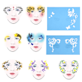 Pikkukuva 2 / 6: 7styles/set Uudelleenkäytettävä kasvomaalaus Stencil Body Painting Template Flower Butterfly Facial Design