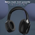 Miniatyrbillede 4 af 5: Bluetooth-hovedtelefoner med støjreduktion, kraftig bas, justerbar, trådløs over-ear-headset til telefon, computer, sort