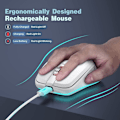 Miniatyrbild 2 av 6: Ergonomisk Design Gamingmus, Professionell Gamingmus med RGB LED-bakgrundsbelysning för Windows Mac Linux OS, Trådlös Gamingmus Justerbar DPI