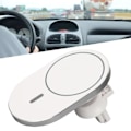 Miniatyrbillede 1 af 8: Magnetisk trådløs billader 360 graders rotation rund 15W stærk magnet telefon trådløs oplader til bil hjem hvid