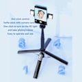 Miniatyrbillede 8 af 8: P135 Quadripod Hylde Bluetooth Selfie Stick 1,35m 53 Tommer Aluminiumlegering Mobiltelefon Universal Selfie Stick med Fjernbetjening Sort