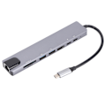 Pikkukuva 5 / 5: Moniporttinen USB-keskitin 8-in-1 Type C - HD Multimedia Interface USB3.0 USB C RJ45 Muistikortti USB C -keskitin