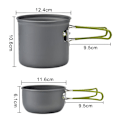Miniatyrbild 2 av 5: Kompakt Matlagningslösning för Utomhusbruk, Campingkokkärl Aluminiumlegering Non-Stick Gryta Panna, Lättviktig Utrymmesbesparande Design för Portabelt Backpacking Kök,