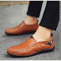 Miniatyrbild 2 av 6: Herrloafers, Cozevdnt, naturläder, elegant design, rödbrun, 41 EU