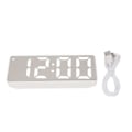 Miniatyrbild 2 av 8: Digital väckarklocka temperaturdisplay LED-spegel elektroniska klockor för hem sovrumsdekoration vit