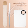 Miniatyrbillede 4 af 8: 304 Rustfrit Stål Kosmetisk Makeup Spatel Palet Sæt Kosmetisk Foundation Blanding Palet med PU Læder Cover