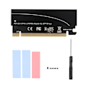 Pikkukuva 1 / 5: NVME M.2 - PCIE3.0 -laajennussovitinkortti, jossa piidioksidigeelijäähdytyslaatat (musta)