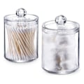Miniatyrbillede 1 af 5: Dispenser Holder til badeværelsesforfængelighed Organizer Apotekerkrukker Beholdersæt til vatrondeller, vatpinde, Q-tips
