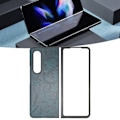 Pikkukuva 1 / 8: Galaxy Z Fold 3:lle tarkoitettu nahkainen puhelinkotelo, pölytiivis, taittuvan näytön puhelinkotelo, tummanvihreä
