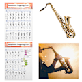 Miniatyrbild 1 av 8: Saxofon grepptabell Grundläggande guide Övning Jämförelsetabell Bärbar belagd papper