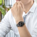 Miniatyrbild 5 av 6: Elegant Casual Mesh Loop-armband för Samsung Galaxy Watch, Solid Rostfritt Stål med Dubbelknäppning, Snabbfäste, Justerbar för Handled