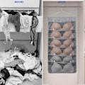 Miniatyrbild 4 av 5: Dubbelsidig hängande arrangör underkläder-underkläder garderob förvaring roterande galge förvaring väska för behå underkläder smycken slipsar kosmetika