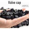 Miniatyrbillede 2 af 5: Ventilkapper, 100 stk. Plastik Ventilkapper, Ventilkappe, Bilventilkappe Cykelventil, Bil, Van, Motorcykel, Slange (Sort)