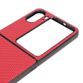 Miniatyrbillede 5 af 8: Carbon Fiber Texture Foldbar Telefon Beskyttende Etui Mobiltelefon Beskyttelsesdæksel til Oppo Find N2 Flip Rød