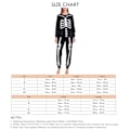 Miniatyrbild 1 av 2: Halloween Pyjamas Set Skalle Skelett Grafiskt Tryck Polyesterfiber Svart Långärmad Pyjamas Set Svart DAM:M