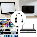 Miniatyrbild 5 av 5: Ethernet Splitter, 8P8C Standard för elektromagnetisk signalinterferensskydd, Stöder 1 till 3 portars Ethernet-switch för Cat 5-7, Guldpläterad