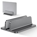 Miniatyrbild 1 av 7: Vertikalt laptopställ i aluminium för skrivbord, platsbesparande, justerbar docka med kompatibla reptåliga halkfria silikonmattor för de flesta laptops