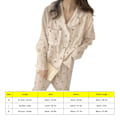 Miniatyrbild 1 av 2: Pyjamas Set Sött Körsbärsmönster Prickigt Långärmad Öppen Fram Lös Sovset Sovkläder Aprikos Färg L för 50‑57.5kg