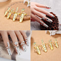 Miniatyrbillede 1 af 2: 4 stk. Trendy Rhinestone Neglring Blomster Krystal Fingerspidsringe til Kvinder