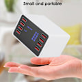 Miniatyrbilde 5 av 8: 8-porters skrivebordsvegglader smart hurtigladestasjon 3.0 USB C med LCD-skjerm 100‑240VEU-plugg