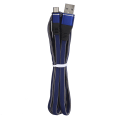 Miniatyrbilde 2 av 8: Micro USB-laderkabel forlengelse nylonflettet hurtigladingssnor for Android-mobiltelefoner blå
