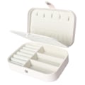 Miniatyrbillede 1 af 5: 2-lags rejse smykkeskrin til kvinder og piger, PU læder bærbar smykkeopbevaringsholder til øreringe, ringe, halskæder, armbånd, 16*11*5cm
