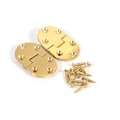 Miniatyrbillede 1 af 5: 2 stk. messing butler bakke hængsel rund kant 2-1/2\"x1-1/2\" med skruer folde flap