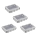 Miniatyrbilde 1 av 5: 4 stk. små metallbokser med lokk, bærbar tom metall kosmetikkboks, rektangulære metall oppbevaringsbokser for godterigaver, 4,9 x 3,54 x 1,4 tommer