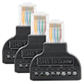 Miniatyrbilde 2 av 5: 3 sett RJ45 hann til 8-pin skrueklemmekontakt adapterplugg jack for AV Digital