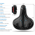 Miniatyrbild 2 av 5: Andningsbart cykelsäte i memory foam, tyst fjädring med vattentätt läderöverdrag, ergonomisk design för säkra natturer
