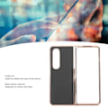 Miniatyrbillede 8 af 8: Telefon Etui Beskyttende Cover til Samsung Galaxy Z Fold 4 Nano Plating Ægte Læder Ridsefast Sort