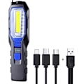 Miniatyrbilde 1 av 5: Oppladbar LED bærbar arbeidslampe, kraftig oppladbar LED arbeidslampe, USB magnetlampe, 2800mAh COB batteri, krok og 3-i-1 ladekabel