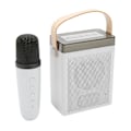 Miniatyrbilde 5 av 5: Karaoke-maskin Multifunksjon RGB-belysning Bærbar Bluetooth-høyttaler med 2 trådløse mikrofoner for voksne og barn