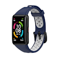 Miniatyrbilde 2 av 5: Kompatibel med Huawei Band 6  Honor Band 6 TPU Vanntett Klokke Rem Stropp Dobbel Farge Erstatnings Rem