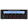 Miniatyrbilde 5 av 5: USB-telefonladingstasjon Blokk 40W 6 Port QC 3.0 Lading Hub Trådløs Lading Base med LCD-skjerm 100-240V