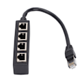 Miniatyrbilde 2 av 8: RJ45 Splitter Adapter 1 til 4 Port Jevn Overføring Utmerket Tilkobling Nettverkskabel Adapter