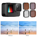 Miniatyrbillede 5 af 8: TELESIN CPL/ND8/ND16/ND32 Objektivfiltre 4 i 1 Sæt til Gopro Hero 9 Actionkamera