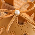 Miniatyrbillede 6 af 8: Små piges sandaler bløde skridsikre såler lukket tå søde lette små børns sommersko brune omkring 13,5 cm i 22 yards