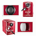 Pikkukuva 4 / 5: Coca-Cola 12v kannettava 4 litran/6 tölkin termoelektrinen minijääkaappi/lämmitin Bluetooth-kaiuttimella