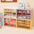 Miniatyrbillede 5 af 5: Skrivebordsarrangør, stablebare opbevaringsskuffer med 6 rum, til skrivebordsopbevaring, makeup-opbevaring, 17,5*11*9,5cm