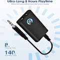 Miniatyrbild 2 av 5: Bluetooth adapter audio 5.0 Bluetooth mottagare sändare 2 i 1 mini trådlös sändare / mottagare med 3,5 mm ljudkabel jack 300MAH, Bluetooth