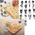 Miniatyrbild 6 av 7: Multifunktionella Bakverktyg, Anpassningsbara Kakdekorationer, Mini Kexformare Set Om 26, Alfabetiska Kakformar Med Skarp Kant För Enkel Skärning,